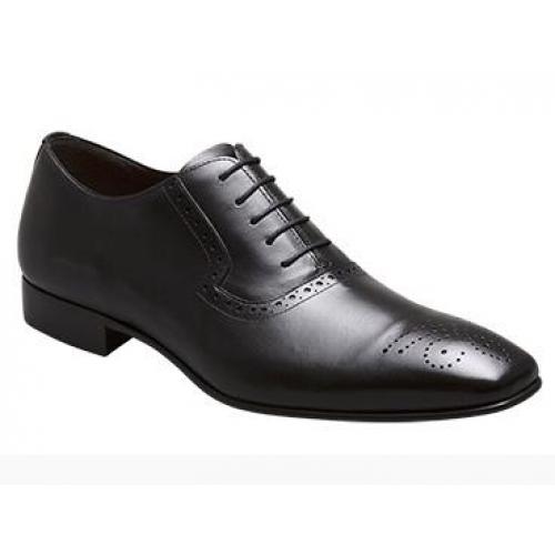 Mezlan "Johnson" Black Genuine Italian Calfskin Shoes With Calfskin Tassels